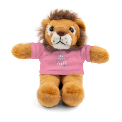 Lion wearing OYFT tee in pink.