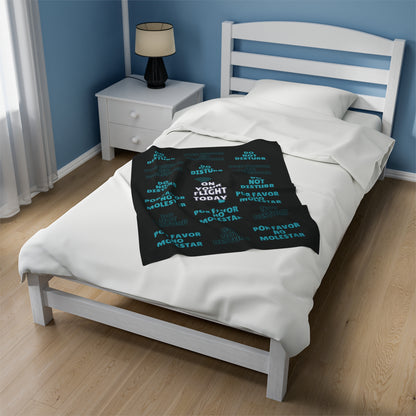 Small blanket on single bed. 