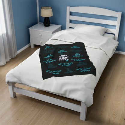 Small blanket on single bed. 