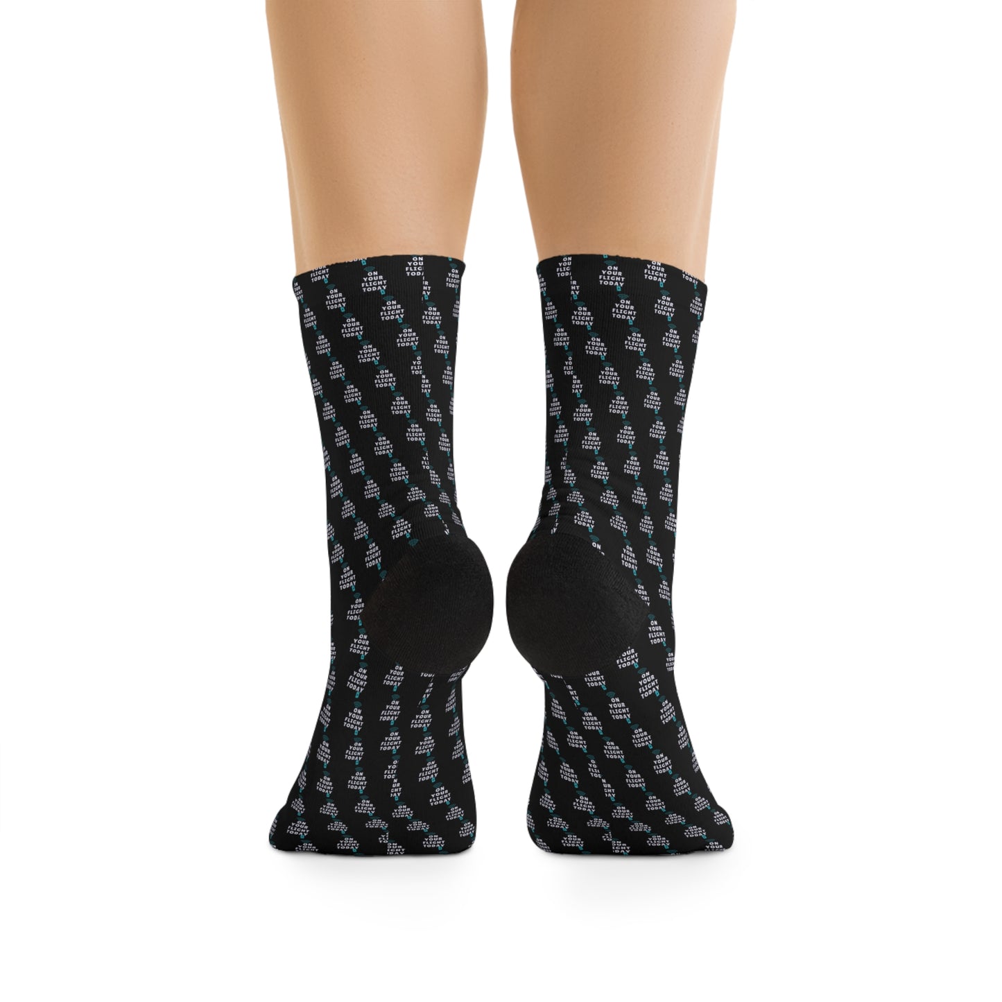 Back of Female legs wearing OYFT socks