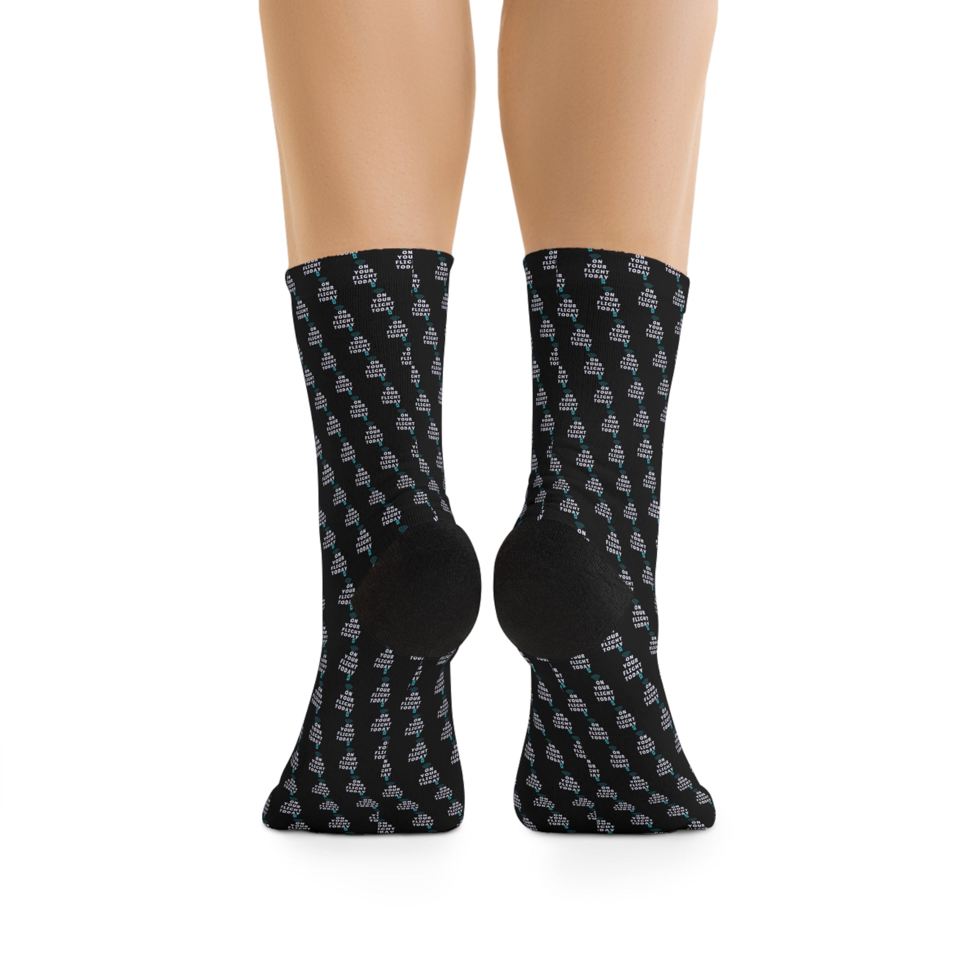 Back of Female legs wearing OYFT socks