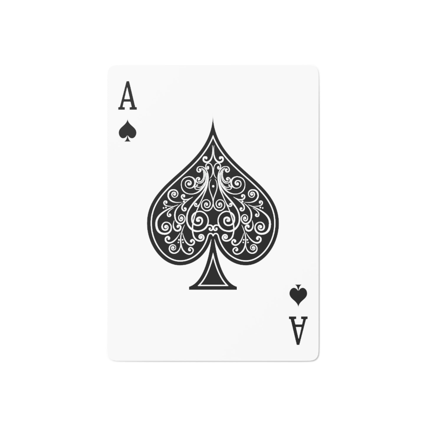 Reverse of card showing the Ace of Spades. 
