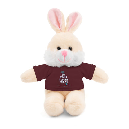Bunny wearing OYFT tee in maroon.