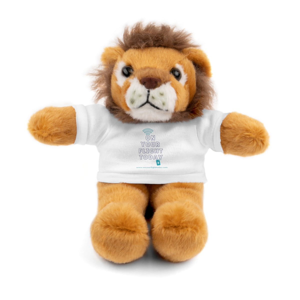 Lion wearing OYFT tee in white. 