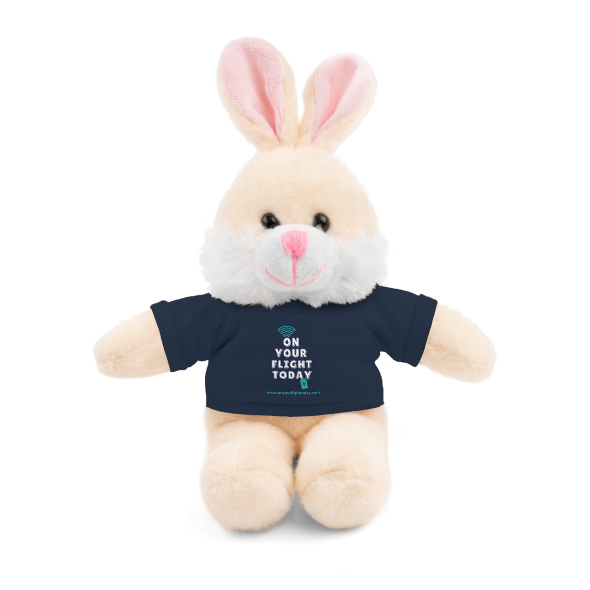Bunny wearing OYFT tee in forest green.