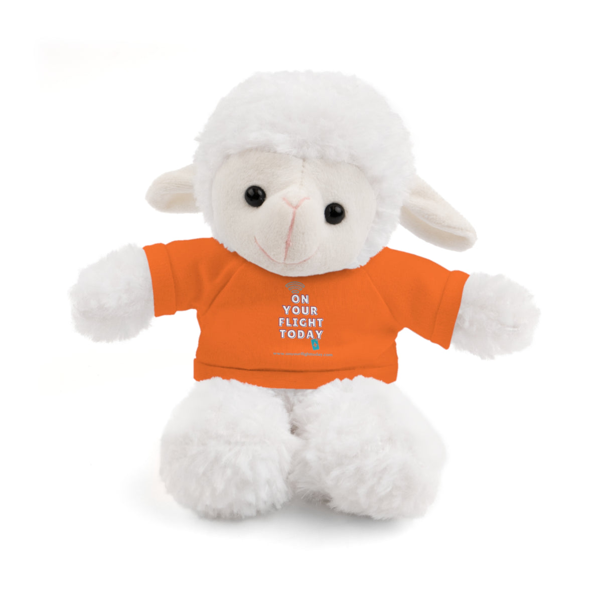 Sheep wearing OYFT tee in orange.