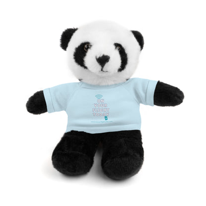Panda bear wearing OYFT tee in light blue. 