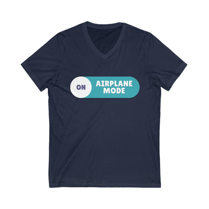 Navy  tee with the text Airplane Mode On 