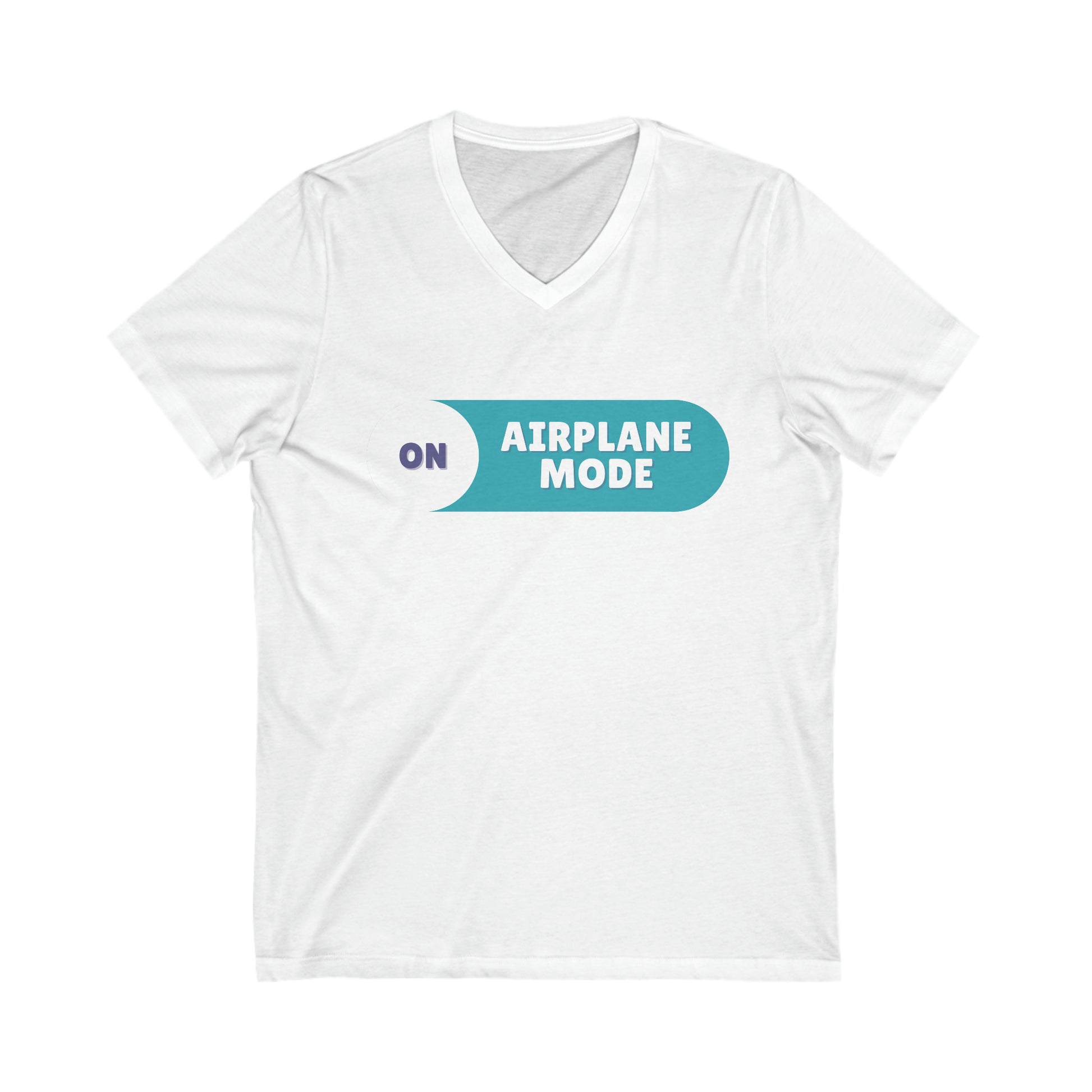 White  tee with the text Airplane Mode On 