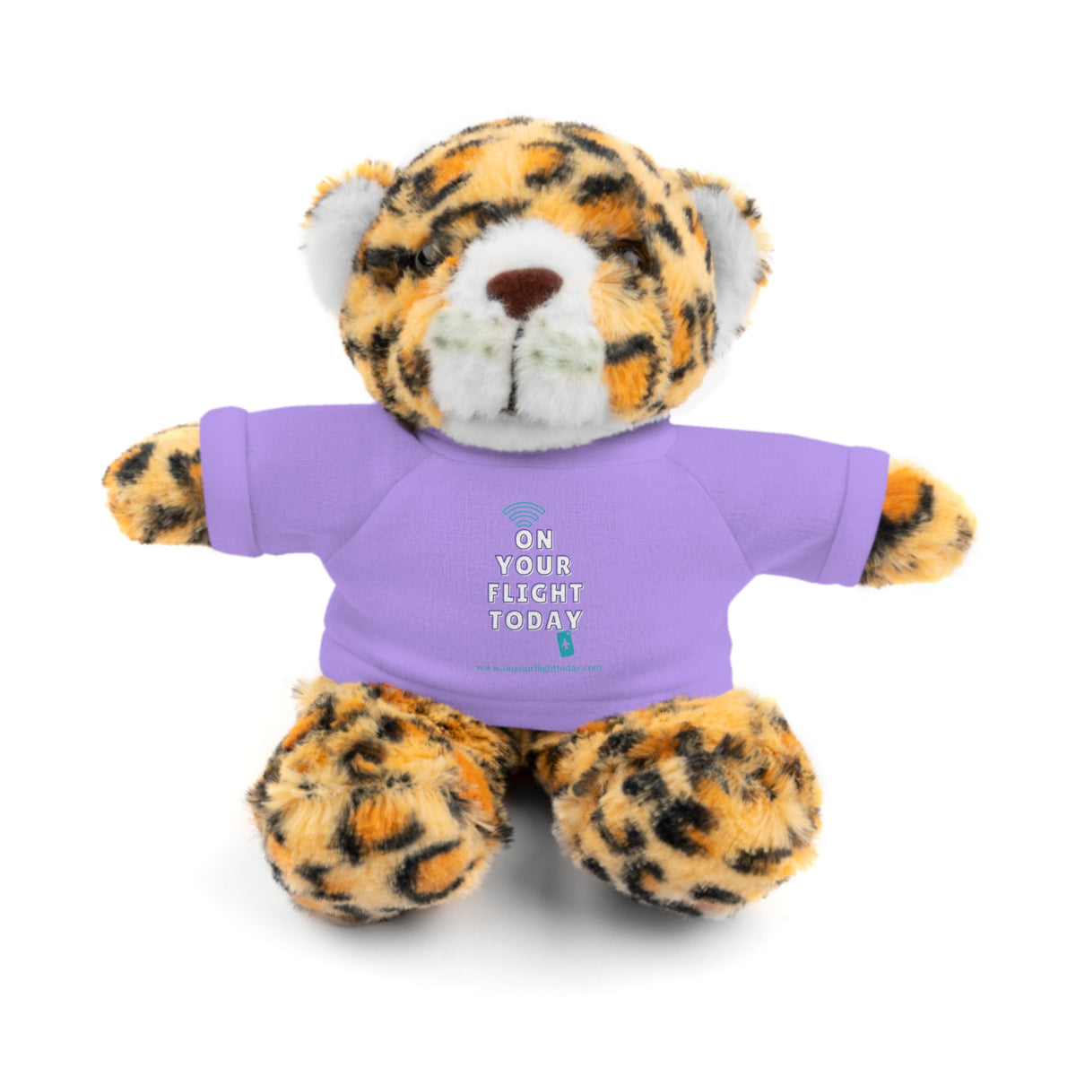 Jaguar wearing OYFT tee in lavender. 