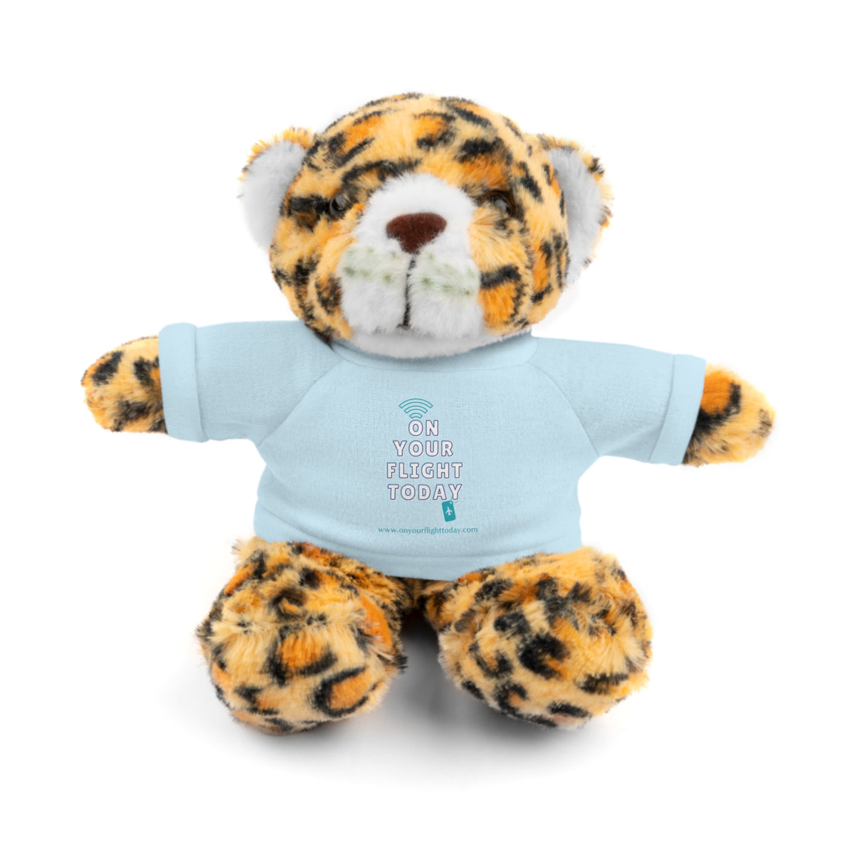 Jaguar wearing OYFT tee in light blue.