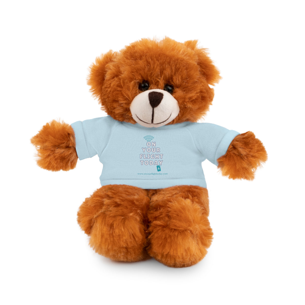 Bear wearing OYFT tee in light blue.