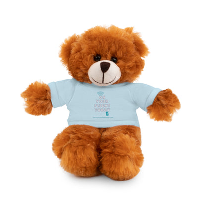 Bear wearing OYFT tee in light blue.