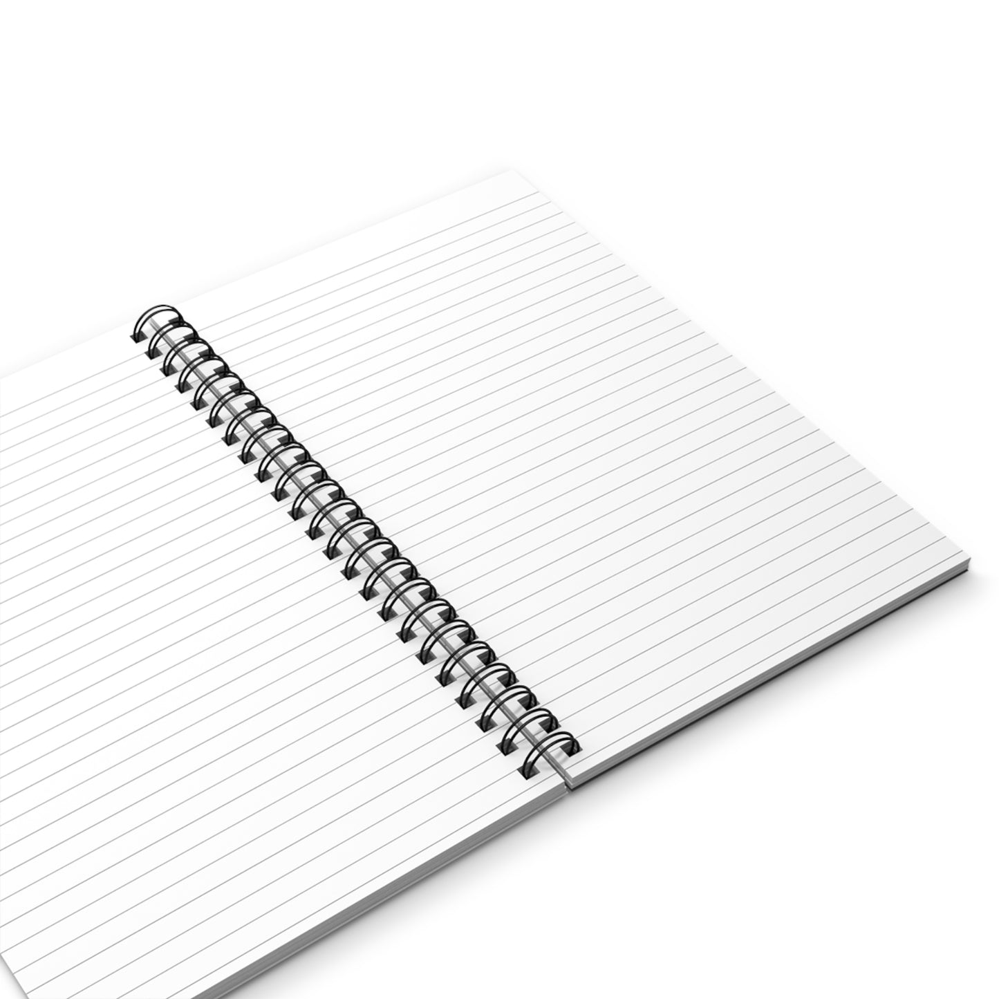 Open journal showing ruled lines. 