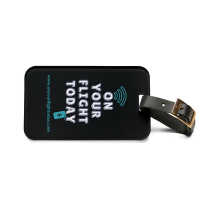 OYFT Luggage tag with buckle strap - side view.